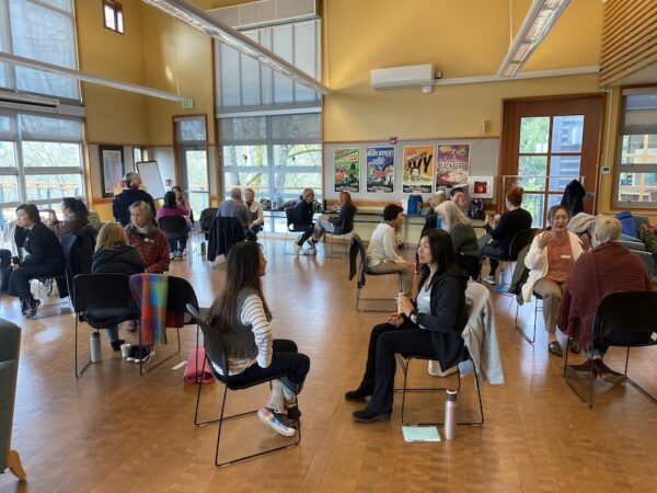 group doing an exercise at Virginia Spiritual Retreat weekend-Virginia